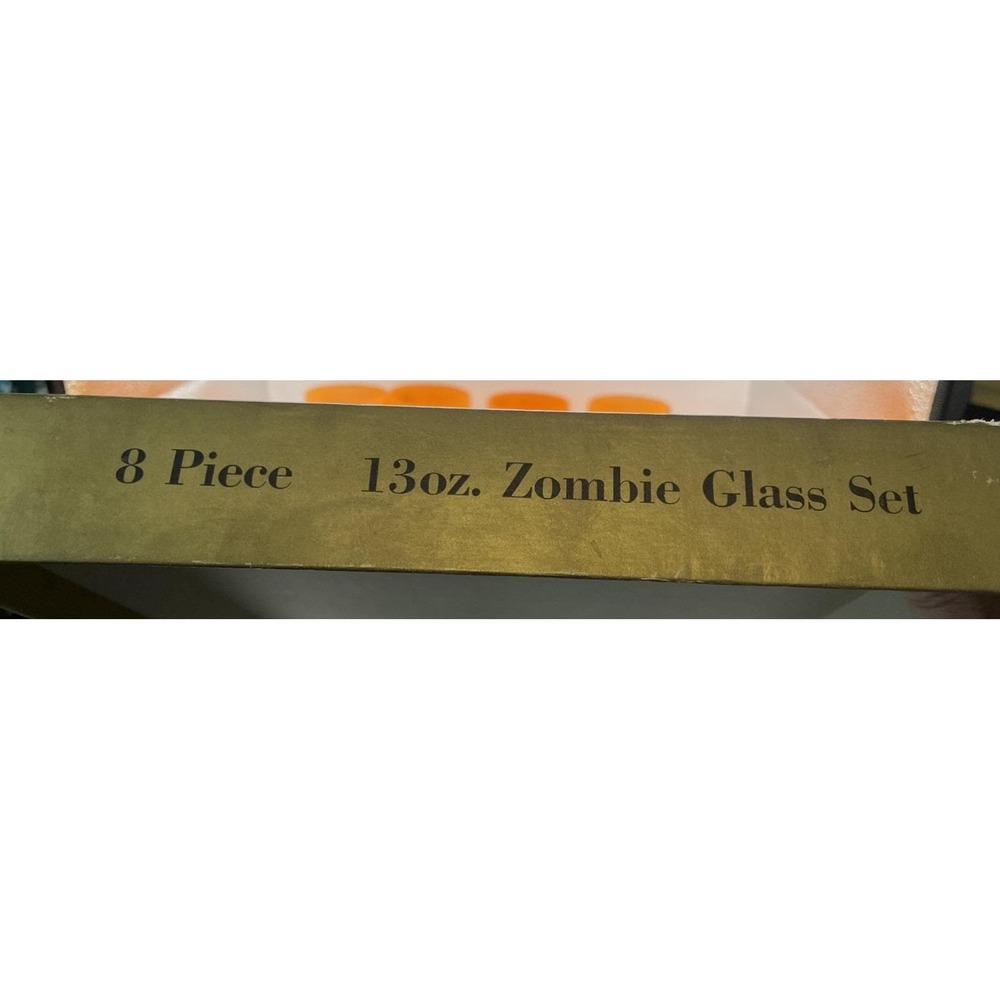 Starlyte 13 oz 1950's Zombie 8 Piece glass set orange 131-102 RARE New In Box - Picture 8 of 11